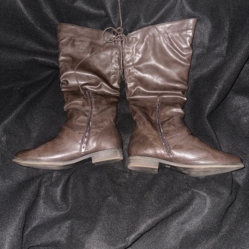 Brown knee boots